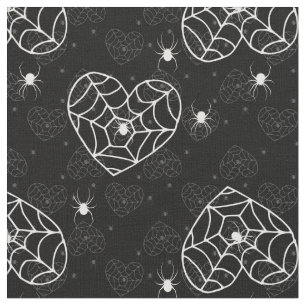 Halloween Heart SpiderWeb Spinnen Stof