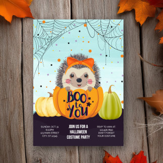 Halloween Hedgehog Pumpkin Spooky Kostuumfeest Kaart