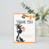 Halloween Hek Baby Borrel, bedankt Briefkaart (Staand voorkant)