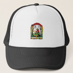 Halloween Hek Ketel Brouwend Zwarte Kat Spookachti Trucker Pet
