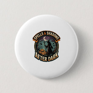 Halloween Hek Pompoen Nacht Ronde Button 5,7 Cm