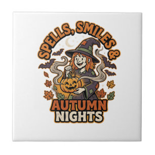 Halloween Hek Pompoen Vibes Tegeltje