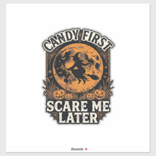 Halloween Hekenshirt Snoep Schrik Barderen Gravure Sticker