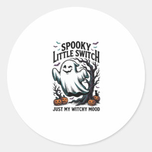Halloween Hekenshirt Vintage Geest Humor Ontwerp_1 Ronde Sticker