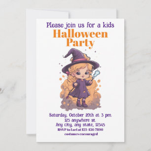 Halloween heks 11 kinder, charmante tovenares kaart