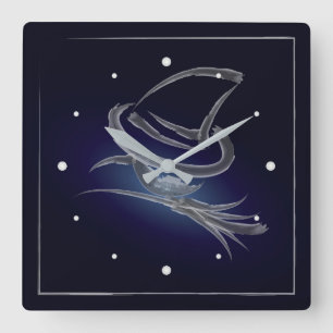 Halloween heks 2 vierkante klok