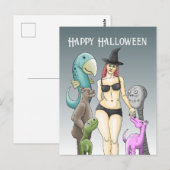  Halloween heks Briefkaart (Voorkant / Achterkant)