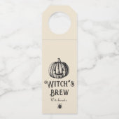 Halloween Heks Brouwfles pompoen Flessenhanger (Voorkant)