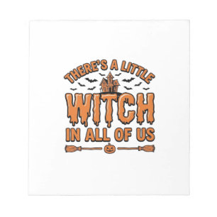 Halloween Heks Citaat Vintage Vector Ontwerp_1 Notitieblok