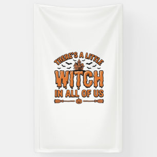 Halloween Heks Citaat Vintage Vector Ontwerp_1 Spandoek
