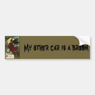 Halloween-heks die een kamer met kat uitzond Bumpersticker