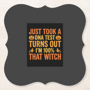 Halloween Heks DNA-test Grappig Ontwerp Kartonnen Onderzetters