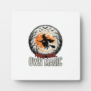 Halloween Heks Eigen Magie Vintage Shirt Ontwerp_1 Fotoplaat