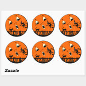  Halloween Heks en Moon Ronde Sticker (Vel)