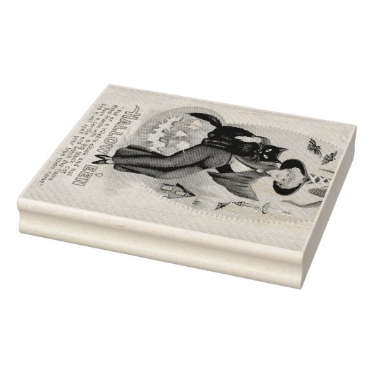  Halloween-heks en zwarte kat Rubberstempel (Stempel)