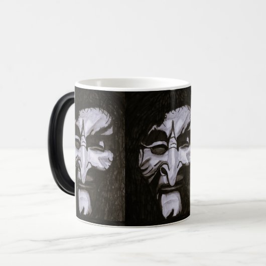 HALLOWEEN HEKS GEEFT HET KWADE OOG MAGISCHE MOK (Voorkant links)