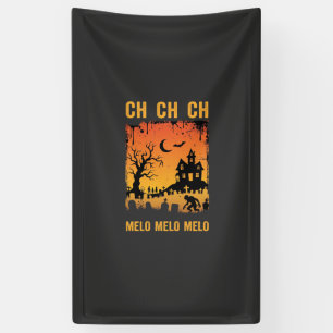 Halloween Heks Griezelen Huis Silhouet Kunst_1 Spandoek