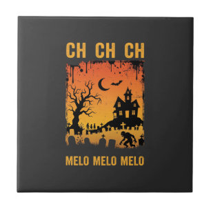 Halloween Heks Griezelen Huis Silhouet Kunst_1 Tegeltje