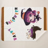 Halloween/heks/herfst/oktober Sherpa Deken (Voorkant (horizontaal))
