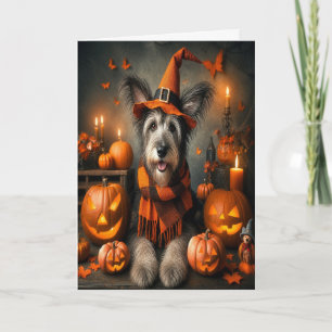 Halloween Heks Hond Schattig Herfst Kaart