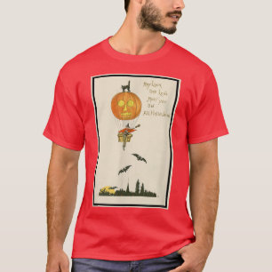 Halloween-heks in een pomkin Hot Air Ballo T-shirt