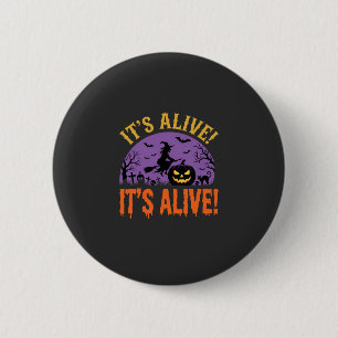 Halloween Heks Jack O Lantern Het Leeft Ronde Button 5,7 Cm