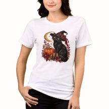 Halloween Heks Kat & Pompoen Schoonheid T-Shirt