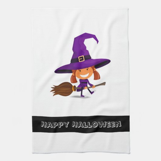 Halloween Heks Keukenhanddoek (Verticaal)
