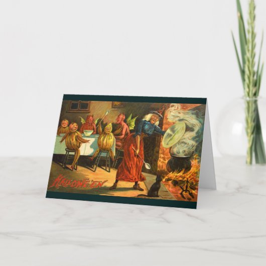 Halloween heks koken kaart (Voorkant)