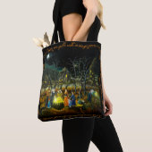 Halloween-heks met cauldron-canvas tas (Dichtbij)
