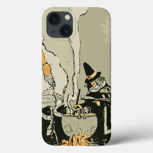  Halloween, heks met Cauldron en katten Case-Mate iPhone Case (Achterkant)