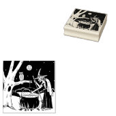  Halloween Heks met ketel Rubberstempel (Gestempeld)