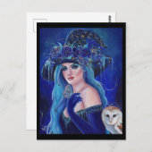 Halloween heks met vlinders door Renee Lavoie Briefkaart (Voorkant / Achterkant)