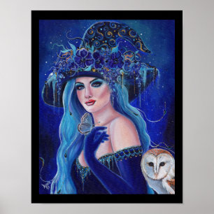 Halloween heks met vlinders door Renee Lavoie Poster
