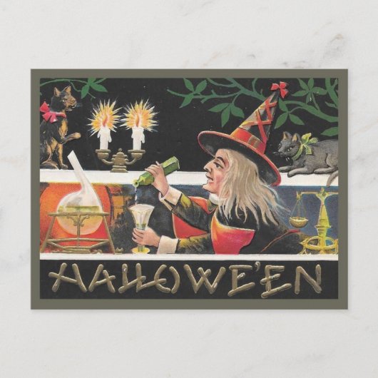 Halloween-heks mixend Magische Potie Briefkaart (Voorkant)