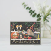Halloween-heks mixend Magische Potie Briefkaart (Staand voorkant)