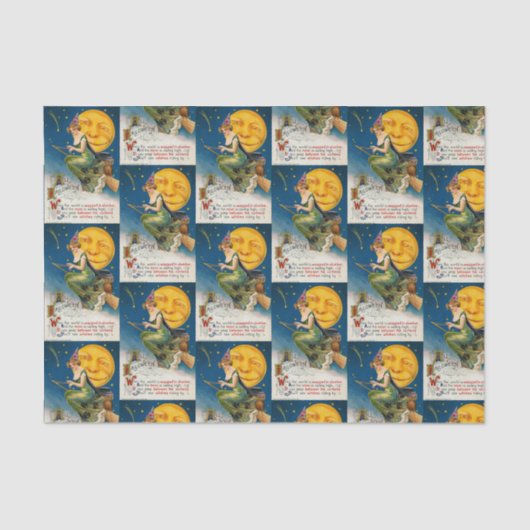 Halloween heks moon betegeld partijweefsel Tissuepapier (Voorkant)