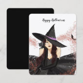 Halloween, heks notitiekaartje (Voorkant / Achterkant)