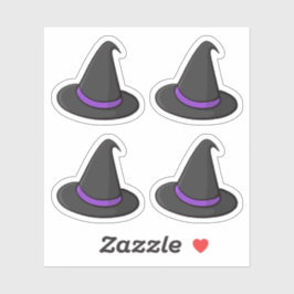 Halloween heks pet stickers, set van vier stickers