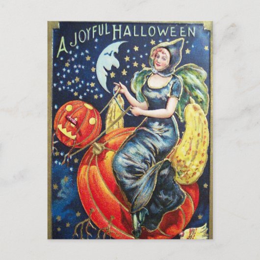 Halloween heks pompoen  plezier briefkaart (Voorkant)