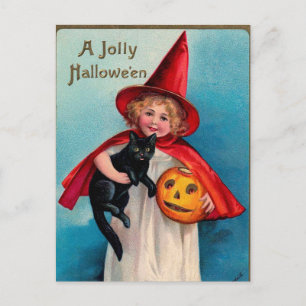  Halloween heks pompoen Vakantie briefkaart