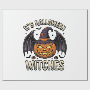Halloween Heks Pompoen Vintage Vleermuis Shirt_1 Cadeaupapier