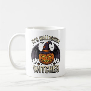 Halloween Heks Pompoen Vintage Vleermuis Shirt_1 Koffiemok