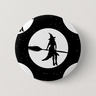 halloween heks ronde button 5,7 cm
