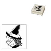  Halloween Heks Rubber Stamp Rubberstempel (Gestempeld)