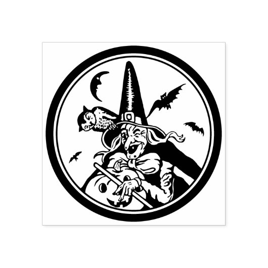  Halloween Heks Rubber Stamp Rubberstempel (Afrduk)