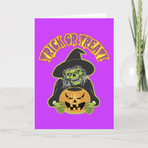 Halloween Heks Schedel Kaart