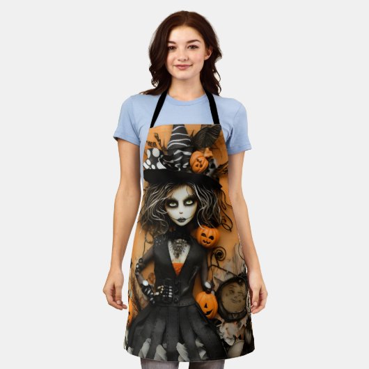 Halloween heks schort (Gedragen)