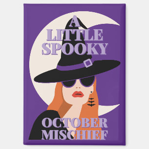 Halloween Heks Spelenderwijs Oktoberondeugd Paars Magneet