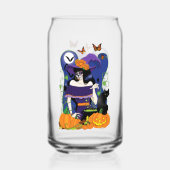 Halloween Heks Sugar Skull Blikvorm Glas (Achterkant)